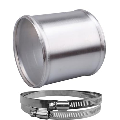 AC PERFORMANCE 4" (102mm) OD Aluminum Alloy Hose Joiner Silicone Pipe Connector Bead, 4" Length with 304 SS Clamps - size: 4" (102mm)