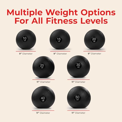 Sunny Health & Fitness Slam Medicine Ball - Sand-Filled, No-Bounce - size: 50 LB