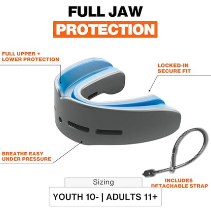 Shock Doctor Nano Double Mouthguard, Protects Upper and Lower Teeth, Youth & Adult available - color: Red, size: Adult