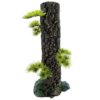 Fish Tank Tree Trunk Tall Decoration 10.6'' Aquarium Tree Stump Freshwater Saltwater Terrarium Ornament for Goldfish Betta Fish Shrimp Reptile