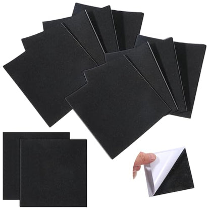 10 Pcs Adhesive Foam Padding, Thin Foam Padding 1/8" Thick, 4"x4" Closed Cell Sheet, Self Stick Anti Vibration Pads for Furniture, Cars, Speakers & DIY Projects
