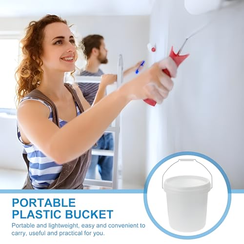 2 Gallon White Bucket & Lid - All Purpose Pail with Lids - Food Grade - Made in USA - BPA Free Plastic (6 Pack) - size: 6pk - 2 Gal. w/Lids