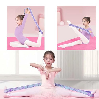2pcs Stretch Strap for Kids,Elastic Yoga Stretching Strap with Loops, Multi-Loop Adjustable Exercise Stretching Bands，Stretching Resistance Ballet Bands for Dance, Latin, Gymnastics Exercis -8Loops - color: B