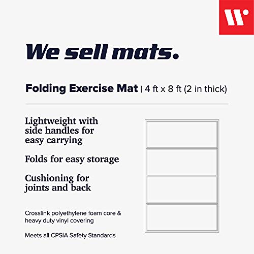 We Sell Mats Folding Exercise Mat - 2" Thick X-Large 4x8' - color: Purple / Pink