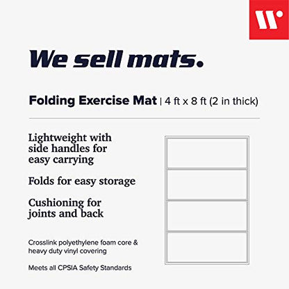 We Sell Mats Folding Exercise Mat - 2" Thick X-Large 4x8' - color: Purple / Pink