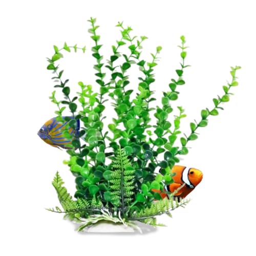 Aquatop 6" Artificial Bacopa Aquarium Plant with Weighted Base - Realistic Green Decoration for Freshwater & Saltwater Tanks, PD-BH31