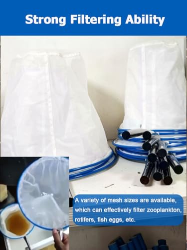 56-500 Fine Mesh Plankton Net - Nylon Sampling Net for Rotifer & Fish Egg Collection | 9.8"-15.7" Diameter Aquatic Research Tool, Ideal for Scientists & Aquarists