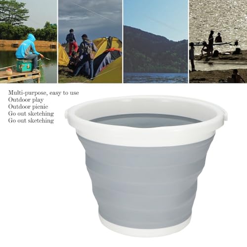 10L Capacity Plastic Collapsible Water Bucket with Handle Portable Hanging Design Folding Container for Camping Fishing Travel Outdoor and Home Use