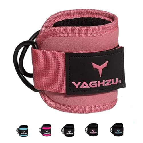 Adjustable Gym Ankle Straps for Cable Machines Women & Men, Glute Kickbacks - color: Solid Pink, size: Single