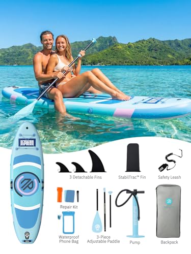 Niphean 10' Inflatable Paddle Board, Ultra-Light SUP for Beginners - color: Blue