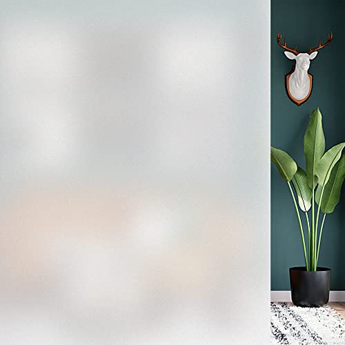 HIDBEA Frosted Window Privacy Film - Non Adhesive Static Cling Glass Stickers Sun UV Blocking Heat Control Door Covering Decals for Home Office, 45.3 x 78.7 Inch - color: Frosted, size: 45.3 x 78.7 Inch