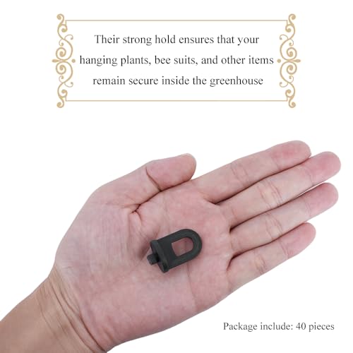 Greenhouse Twist Clips Black Plastic Greenhouse Hooks Plant Hangers Greenhouses Shading Fixing Clips Track Hooks for Greenhouses Bubble Wrap Hole Diameter 0.32 inch 40 Pieces