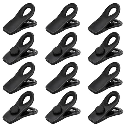 Chip Clips, Magnetic Bag Clips with Air Tight Seal for Food Storage, 12 Pack, Black - color: 12pcs Black