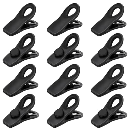 Chip Clips, Magnetic Bag Clips with Air Tight Seal for Food Storage, 12 Pack, Black - color: 12pcs Black