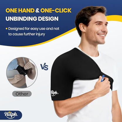Hilph 3D Double-Layer Gel Shoulder Ice Pack Wrap Rotator Cuff Cold Therapy - size: Medium