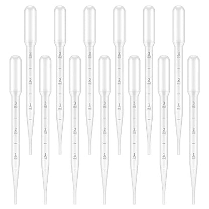G2PLUS 100PCS 3ml Disposable Plastic Pipettes, Essential Oils Graduated Transfer Pipettes for Science Laboratory, Experiment, Essential Oils, Make up Tool - size: 3ml-100pcs