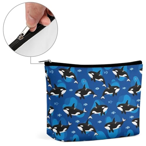 Supdreamc Women GirlGirls Make Up Bag Pouch for Toiletry Jewelry Trip, Large Capacity Travel Makeup Train Case Multifunction Travel Bag Waterproof Luggage Pouch (Ocean Sea Orca Killer Whale) - color: Pattern 439