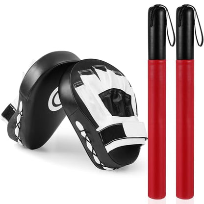 Hiboom Boxing Sticks and Punching Mitts Set for Men Women
