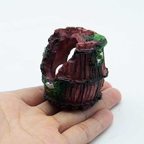 Resin Broken Barrel Aquarium Decorations for Fish Tank,Aquarium Ornament Aquatic Caves Hide Hut Pet Supplies Practical Design
