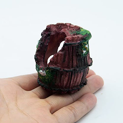 Resin Broken Barrel Aquarium Decorations for Fish Tank,Aquarium Ornament Aquatic Caves Hide Hut Pet Supplies Practical Design
