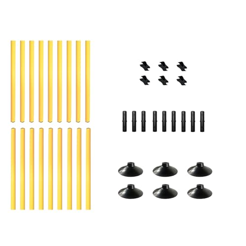 TNZMART 4.9 FT Adjustable Agility Hurdles Poles for Soccer Football Speed Training Equipment Track and Field - style: 3 groups