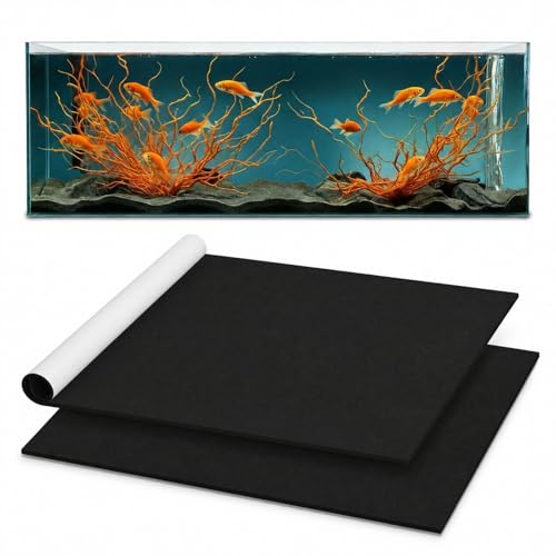 1 Pcs 48 x 24 Inch Aquarium Fish Self Leveling Mat for Under Tank 5mm Thick Foam Compressible Neoprene Mat with Adhesive Backing Shockproof Waterproof Easy to Cut Stability, Black - color: Compressible Neoprene Foam, size: 48 x 24 Inch