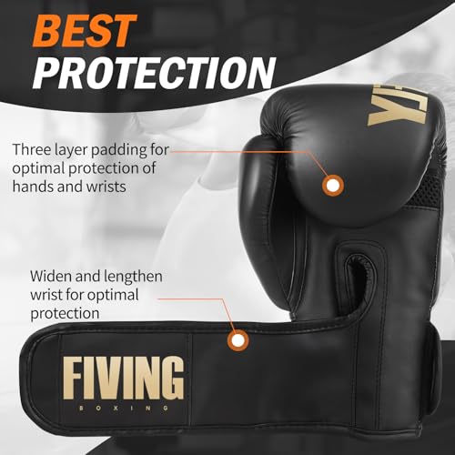 Boxing Gloves for Men Women Adults - color: Gold, size: 16oz