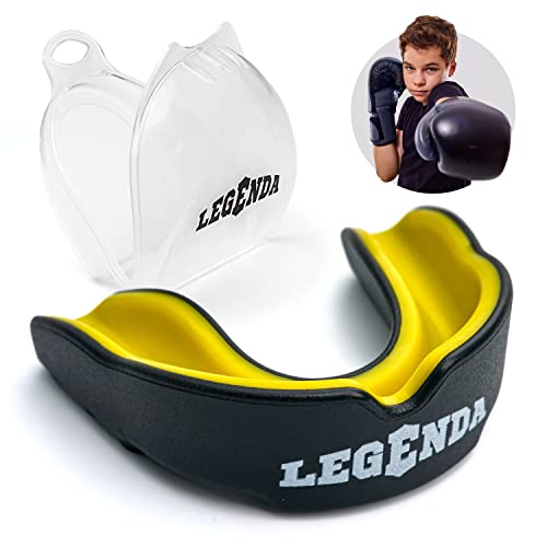 Legenda Mouth Guard Boxing, MMA for Adults & Kids - Sports Mouthguard for Football - Martial Arts Mouthpiece Wrestling, Jiu Jitsu, Muay Thai, BJJ, Karate, Kickboxing One Size w/Case Set of Two