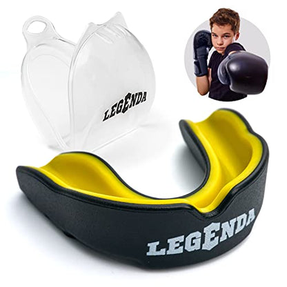 Legenda Mouth Guard Boxing, MMA for Adults & Kids - Sports Mouthguard for Football - Martial Arts Mouthpiece Wrestling, Jiu Jitsu, Muay Thai, BJJ, Karate, Kickboxing One Size w/Case Set of Two