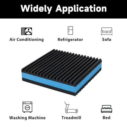 BJADE'S Rubber Anti-Vibration Isolator Pads,4" x 4" x 7/8" with EVA Center,Heavy Duty Vibration Isolation Pads for HVAC,Air Compressor,Air Conditioner,Washer and Dryer,Treadmill - size: 4 x 4 x 7/8in