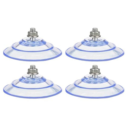 4PCS 85mm/3.4 "PVC Screw Suction Cup,4-Piece Transparent Suction Cup, with Stainless Steel M8 Screw nut, Super Strong Glass Suction Cup Bracket