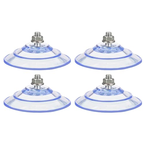 4PCS 85mm/3.4 "PVC Screw Suction Cup,4-Piece Transparent Suction Cup, with Stainless Steel M8 Screw nut, Super Strong Glass Suction Cup Bracket