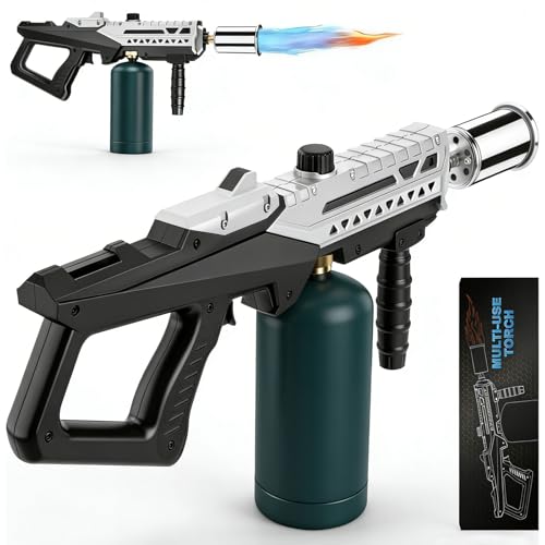 Powerful Propane Torch Gun, Flamethrower With Adjustable Flame, Blow Torch for Campfire, Fire Pit Starter, Fun Gift (Propane Tank Not Included)
