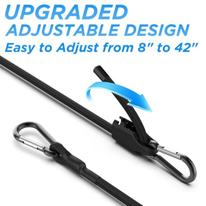 SDTC Tech 36 Inch Adjustable Bungee Cords with Carabiner Hooks - size: 36 inch-4 pack