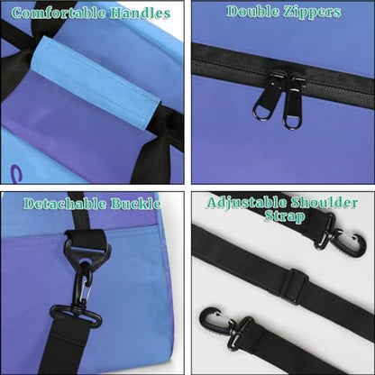 Personalized Dance Bag Girl Sport Duffel Bag, Custom Kids Gym Bag, Purple Ballet Gifts Customize Travel Duffle Bag with Name, Overnight Weekender Bags - color: Color 1, style: Ballet