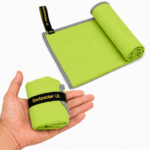 Backpacking Ultralight Quick Dry Microfiber Soft Fast Drying Hand and Face Towel Wash Cloth Camping Yoga Hiking Active Lifestyle Small (Lime, Small) - color: Lime, size: Small