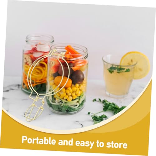 2pcs Stainless Steel Spring Buckle Clips for Glass Jars, Wire Clamps for Canning Jars with Easy to Use Versatile Application, for Kitchen and Restaurant Storage