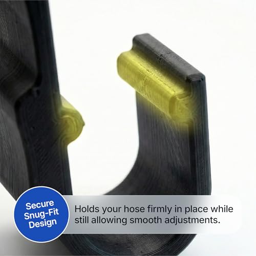 CPAP Hose Holder Adjustable Clamp Mount – No Drill Bed Rail Clip, Secure U-Shape Tube Hook for Tangle-Free CPAP Tubing Support - Made in USA - Black