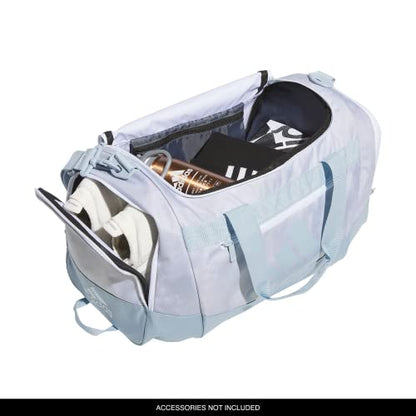 adidas Unisex Defender 4 Small Duffel Bag - color: Stone Wash White/Wonder Blue, size: Small (38L)