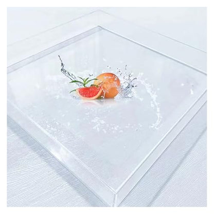 Transparent Acrylic Water Tank Shallow Sink Props, Deep Storage Box for Display, Coffee Tray for Cosmetics, Desktop Organizer (30x20x5cm / 11.8x7.9x2in)