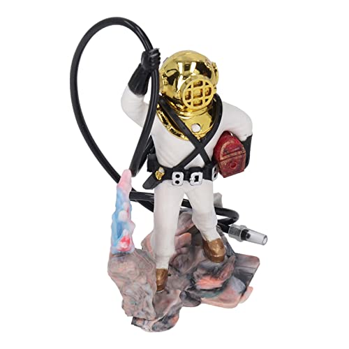 Zerodis Diver Aquarium Decoration, Diver Fish Ornament Aquarium Decorations Kit Floating Device Aquarium Accessories Ornament Play Toy for Fish (White) - color: White