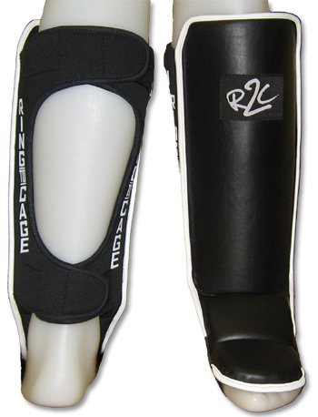 R2C Hook&Loop MMA Grappling Shin Instep - Open Back for Muay Thai, MMA, Kickboxing - size: Standard