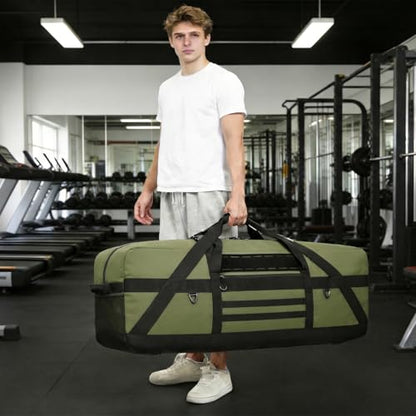 45" Extra Large Duffle Bag, Heavy Duty Duffle Bag with Multiple Pockets - color: Green