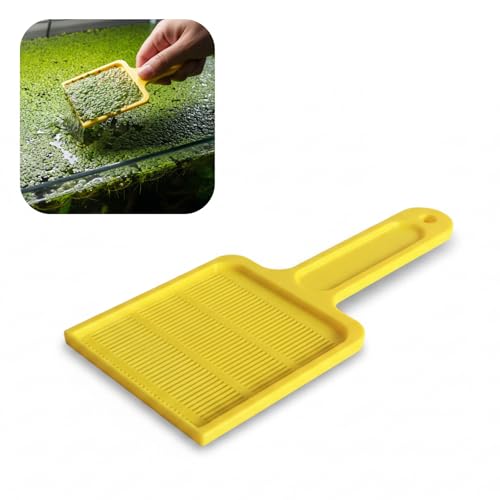 7.2 x 3.15 inch Duckweed Removal Tool for Aquarium – Floating Plant Skimmer for Fish Tanks & Ponds – Duckweed, Salvinia & Water Lettuce Remover – Durable Plastic (Yellow) - color: Yellow
