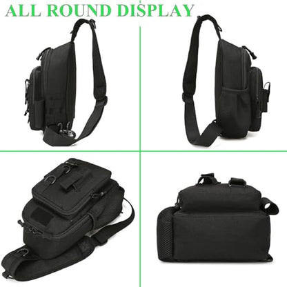 Fishing Sling Bag - Small Fishing Tackle Storage Bags with Rod Holder(Green)