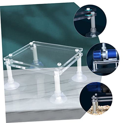 Happyyami Submersible Pump Shockproof Rack Medium Acrylic Water Pump Bracket Double Design for Fish Tank and Aquarium Use - size: 12X10X3.5CM