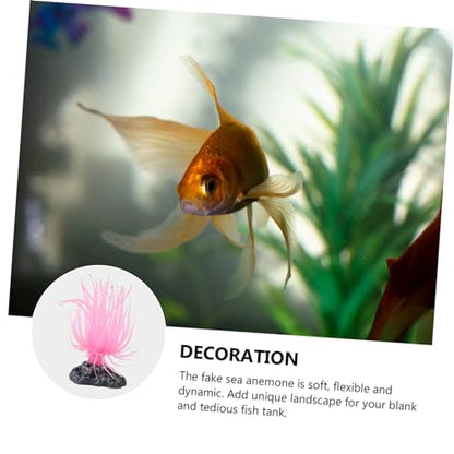 balacoo Artificial Reef Decor Aquarium Accessories Soft Fake Coral Ornament with Base for Stable Fish Tank Decoration