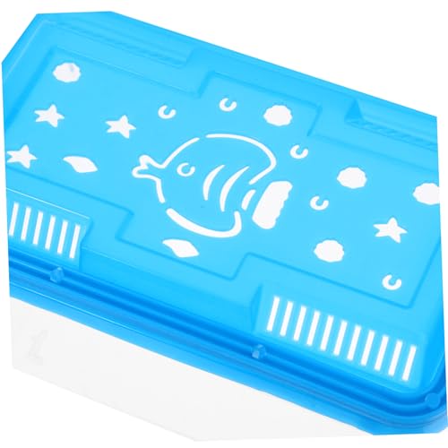 Toyvian 4Pcs Mini Handheld Pet Fish Tank Carrier Plastic Aquarium Box for Small Fish Turtles Hamsters and Reptiles with Lids Stable Base for Secure Housing