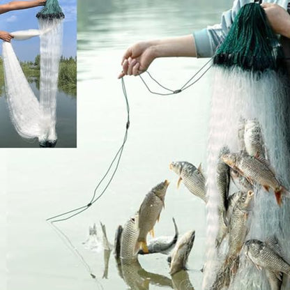 Fishing Net 82 ft x5 ft, Easily Catch Fish nets, Three Layer Sticky Net for More Fish