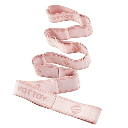YOTTOY Yoga Strap and Resistance Bands-Exercise Elastic Bands for Working Out Women with 10 Loops-Perfect for Stretching and Physical Therapy - color: pink